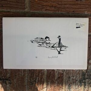 Pair of Canada Geese Black & White Hand Pulled Serigraph Signed & Numbered 13/90